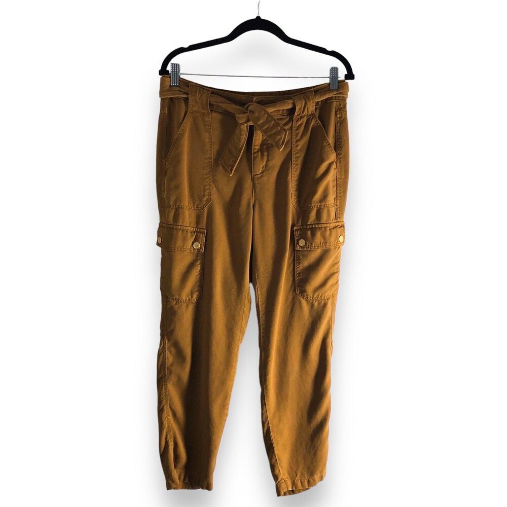 White House Black Market Sz 6 Cargo Pants High‎ Rise Straight Ankle Bronze Brown